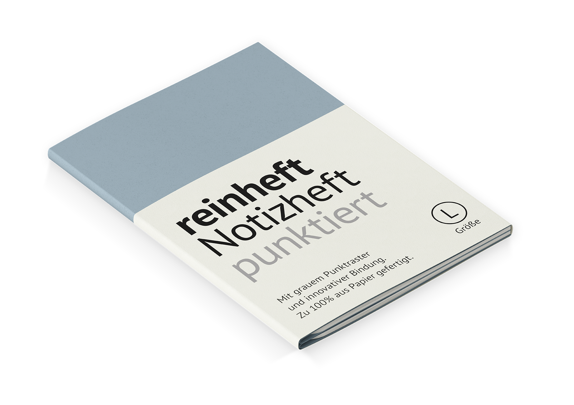 Notizheft L blau punktiert
