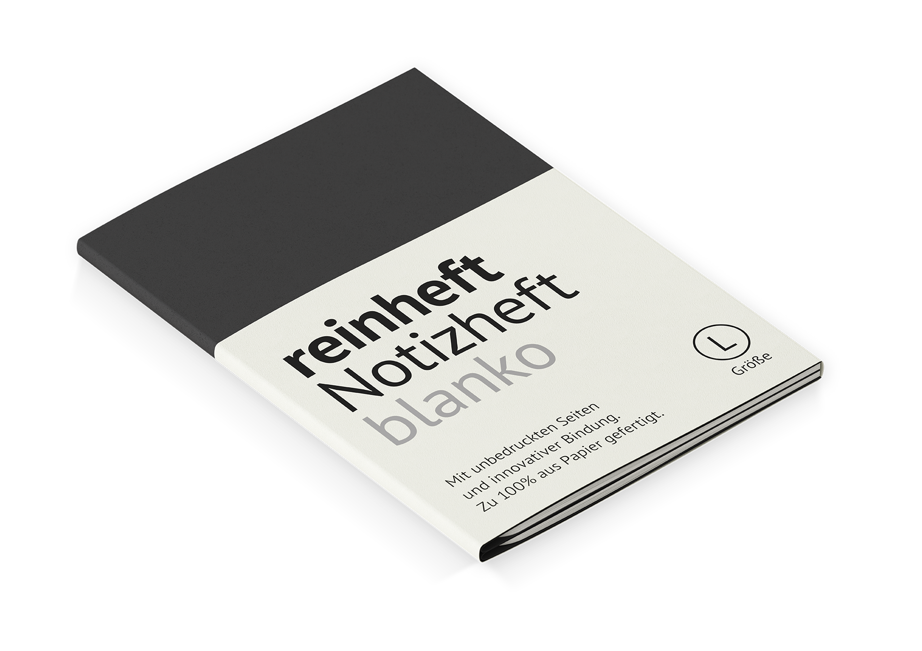 Notizheft L schwarz blanko